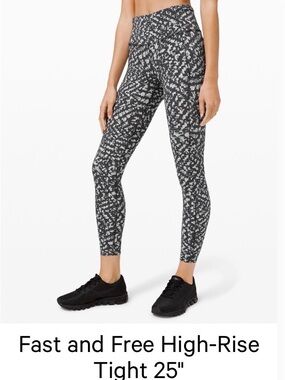 High-Rise Printed Tight 25" Leggings - Pace Lace Graphite Grey Multi size 6